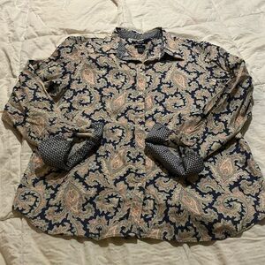 Chaps blue and pink paisley button down XL shirt.